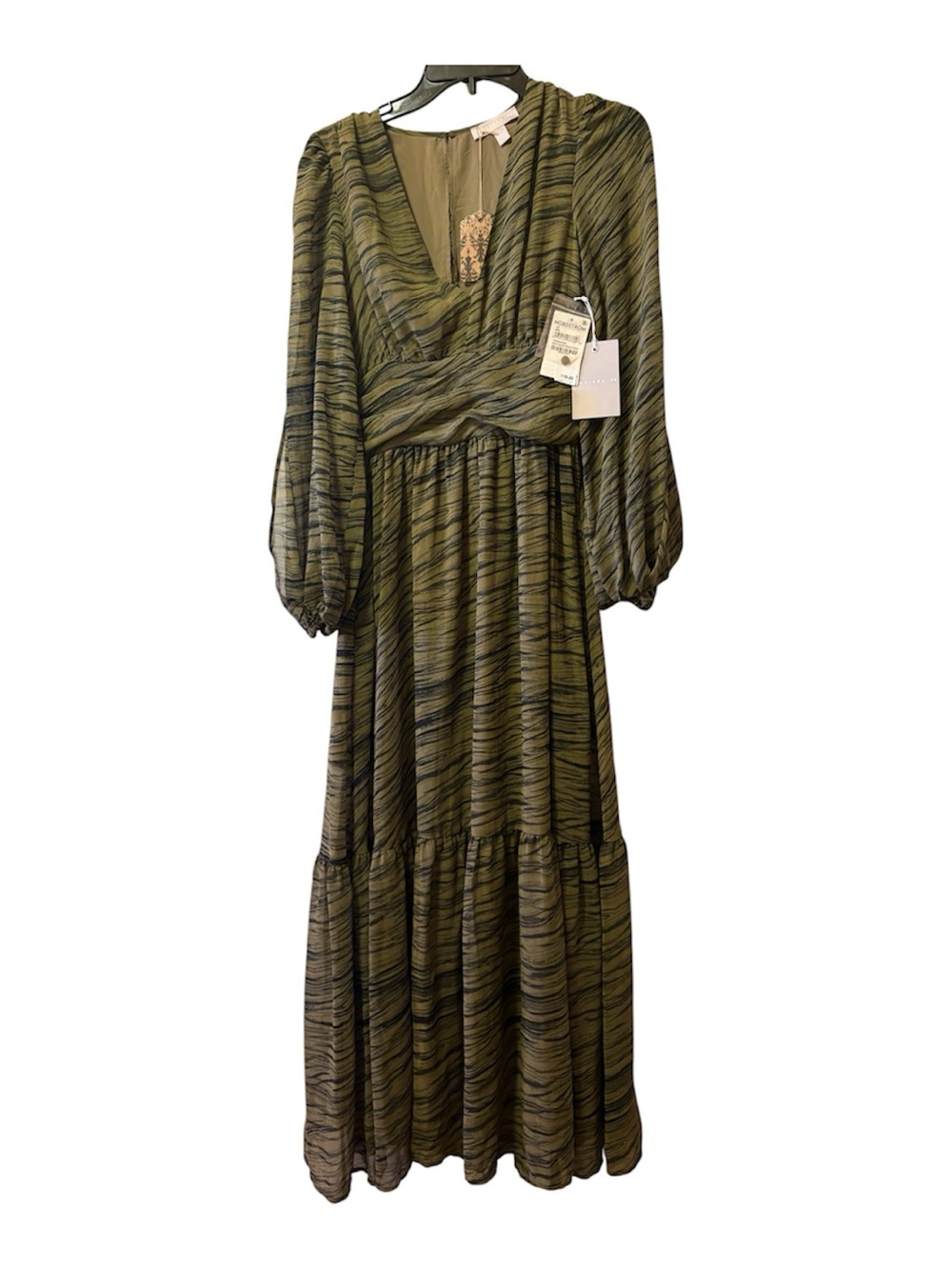 NWT Chelsea 28 Olive Striped Maxi Dress